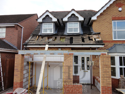 Single storey porch and garage extension photo 10