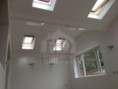 Single storey extension with double pitched roof photo 17