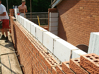 Brickwork on first floor