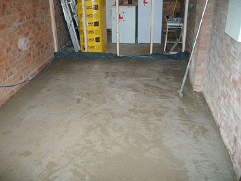 After damp proofing the whole floor is concreted