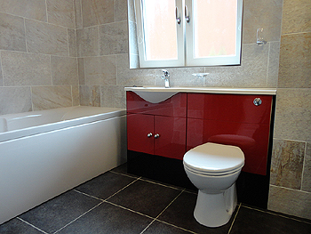 The built-in WC and sink fitment conceals all pipework