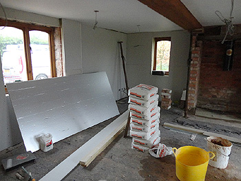 Insulation and plastering of the interior walls