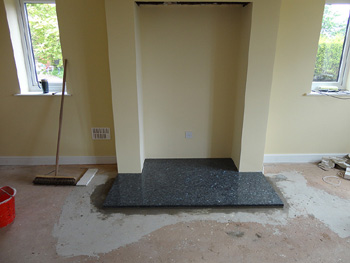 The new marble hearth stone
