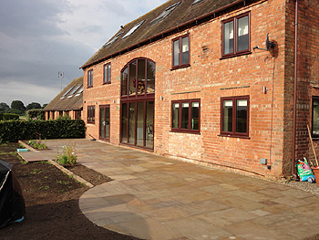 The completed P-shape terrace after soil brought to edging