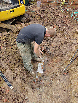 Removal of the old collapsed drain