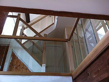 View of the airy new look stairwell