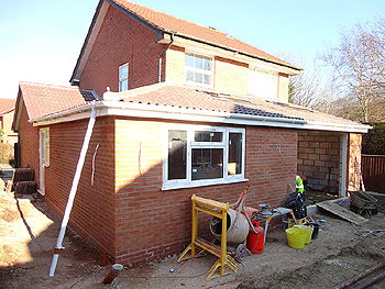 The almost completed extension, prior to installation of the bi-fold doors