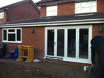 The completed rear extension with bi-fold doors installed 1