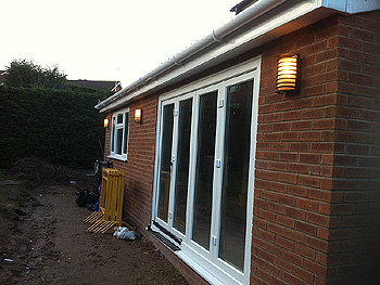 The completed rear extension with bi-fold doors installed 2