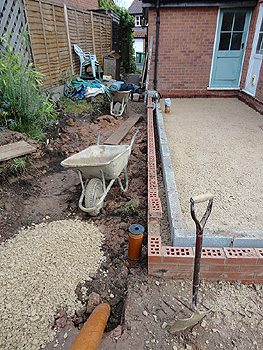 Compacting the base of the extension floor 3