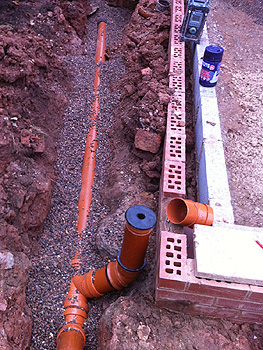 Drainage pipes are laid and connected to existing system 3