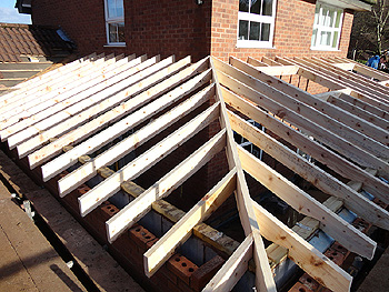 Our joinery team gets to work building the roof with a vaulted ceiling 2
