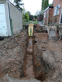 Digging the foundation trench