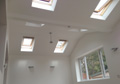 Kitchen Extension With Double Pitched Roof and Velux Roof Lights 2
